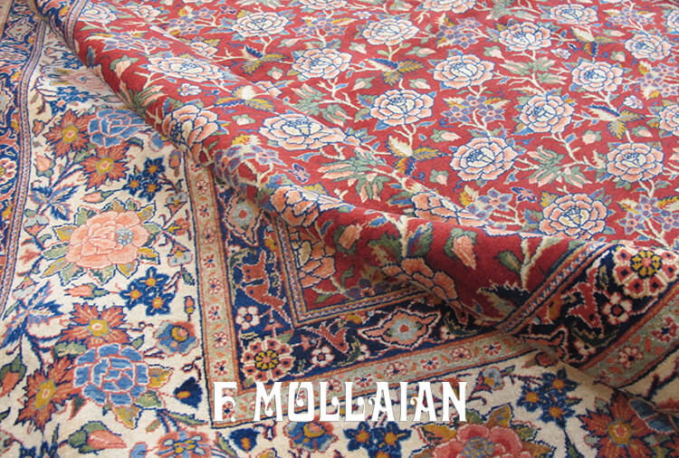 Semi-Antique Persian Kashan Kurk Gallery Carpet n°:99826638